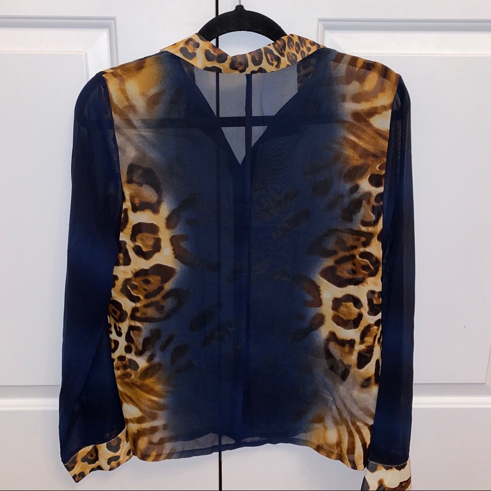Verty Leopard Sheer Button Down - Picture 4 of 4